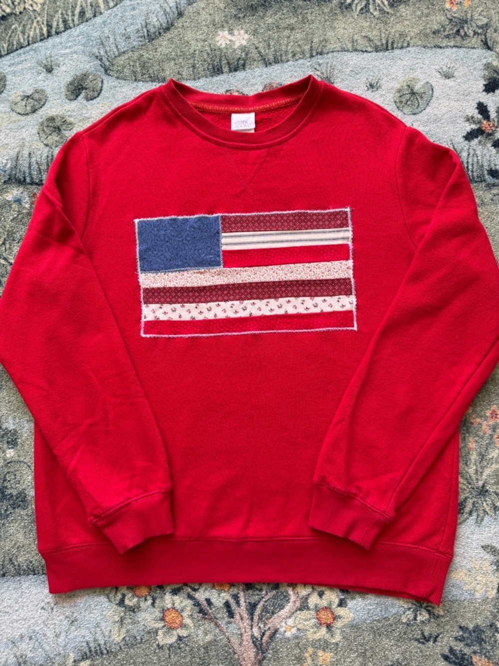 Upcycled Flag Crewneck Sweatshirt